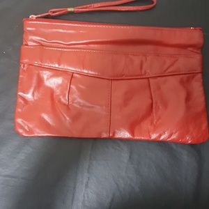 Vintage Red Leather Wristlet circa 1986.